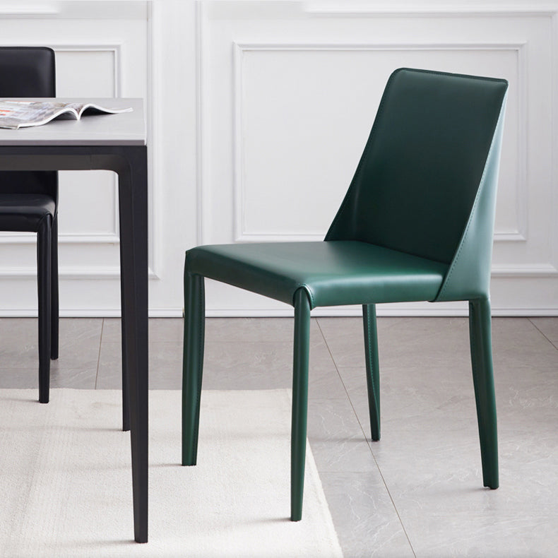La salle à manger moderne en métal préside la chaise de salle à manger en cuir sans bras pour le restaurant