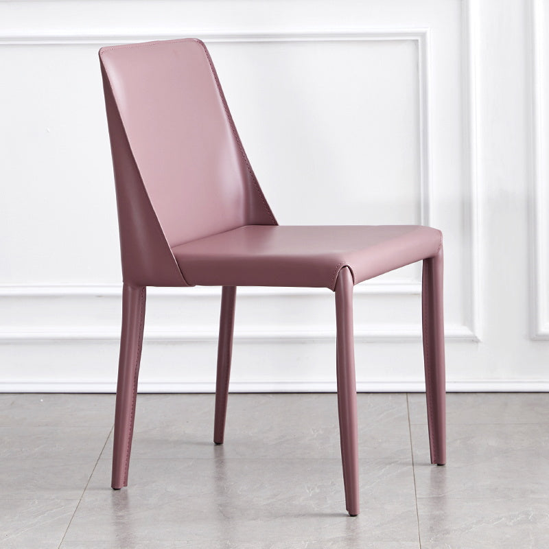 La salle à manger moderne en métal préside la chaise de salle à manger en cuir sans bras pour le restaurant