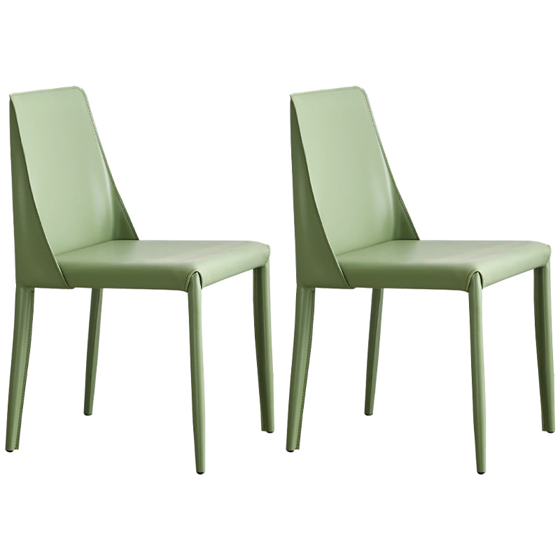 La salle à manger moderne en métal préside la chaise de salle à manger en cuir sans bras pour le restaurant