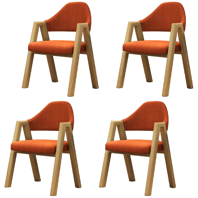 Fauteuils de salle à manger modernes Fauteuil rembourré avec pieds en métal (Ensemble de 4)