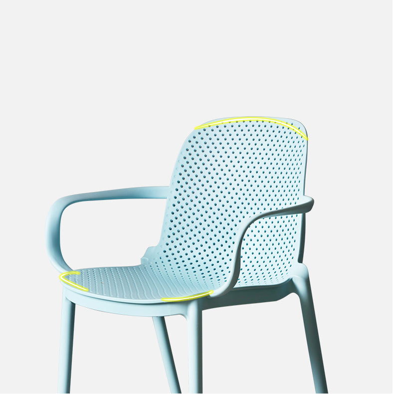 Eigentijdse stijl plastic eetkamerstoel Dining stapelbare stoelen voor keuken (set van 4)