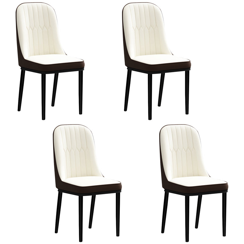 Silla de comedor de estilo escandinavo, silla acolchada con respaldo sólido de comedor de metal