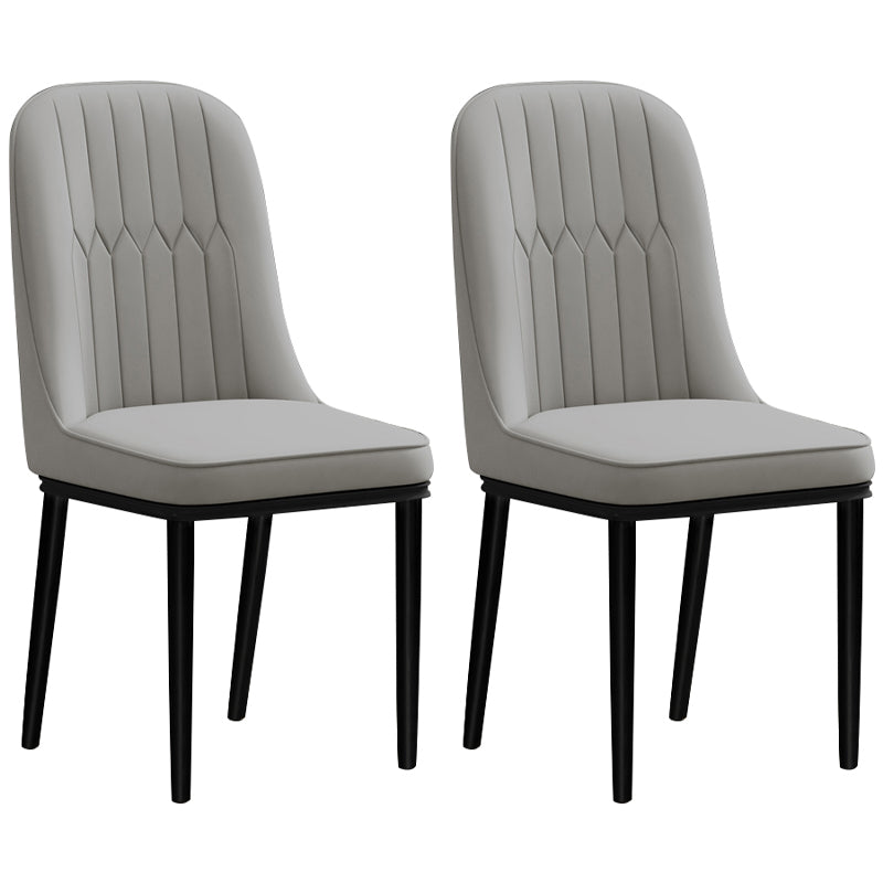 Silla de comedor de estilo escandinavo, silla acolchada con respaldo sólido de comedor de metal