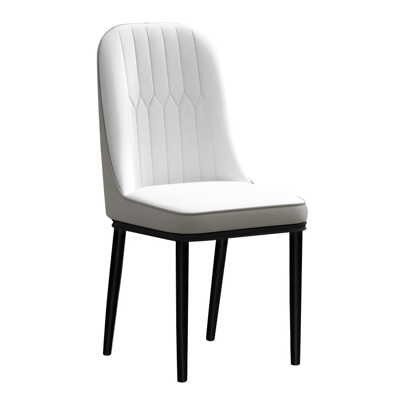 Chaise de salle à manger de style scandinave, chaise rembourrée à dossier solide en métal pour salle à manger