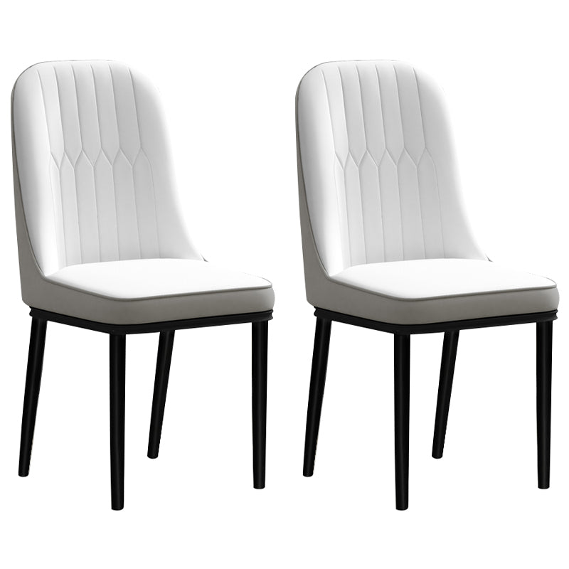 Silla de comedor de estilo escandinavo, silla acolchada con respaldo sólido de comedor de metal
