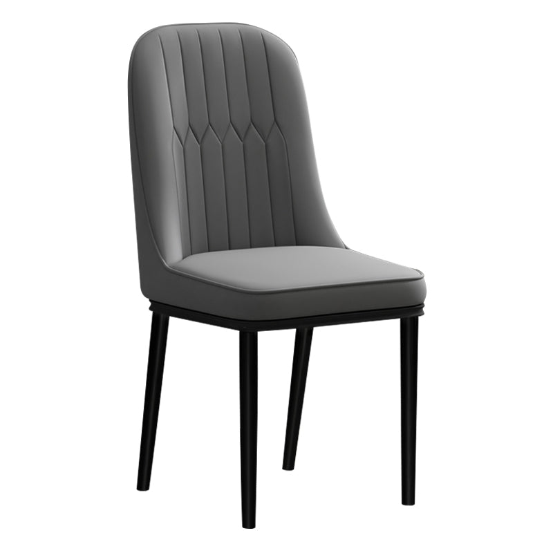 Silla de comedor de estilo escandinavo, silla acolchada con respaldo sólido de comedor de metal