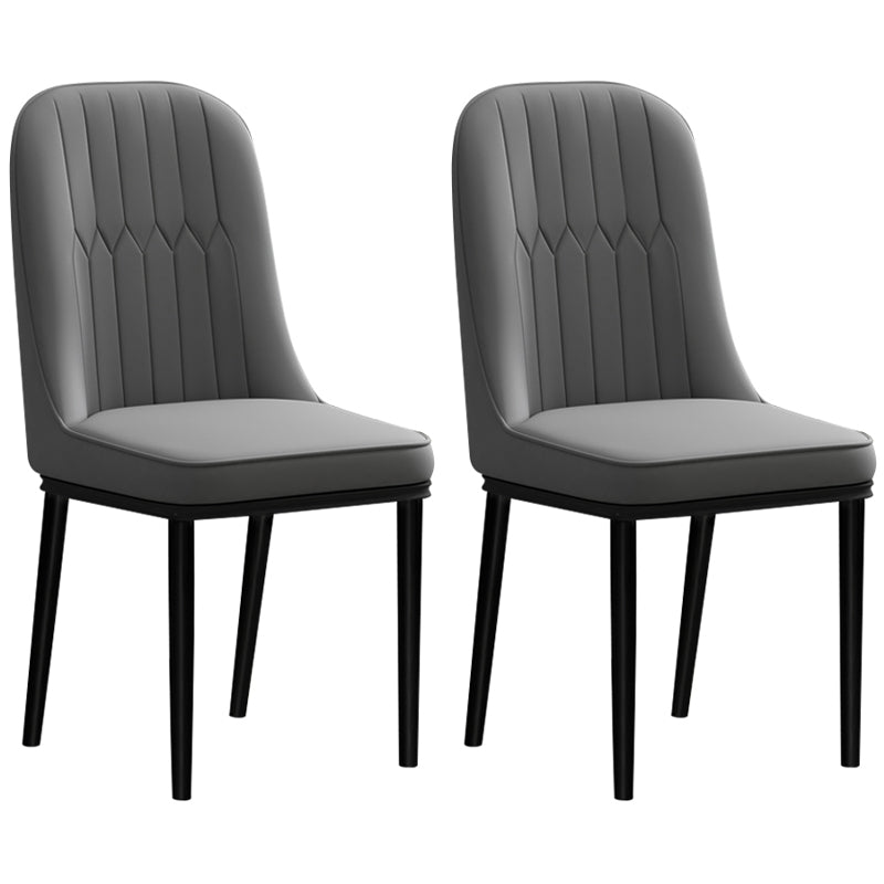 Silla de comedor de estilo escandinavo, silla acolchada con respaldo sólido de comedor de metal