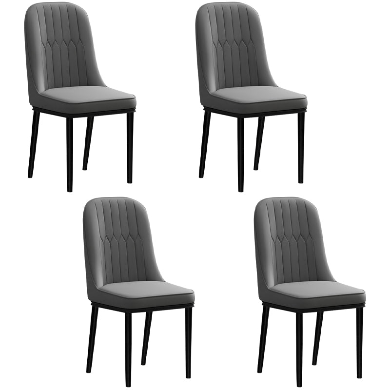 Silla de comedor de estilo escandinavo, silla acolchada con respaldo sólido de comedor de metal