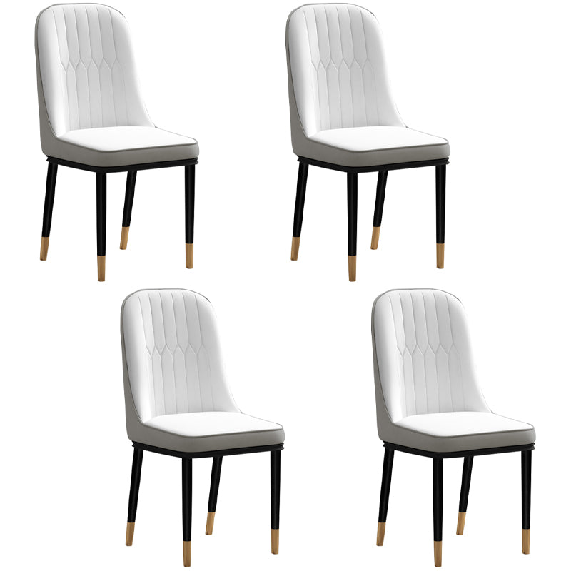 Silla de comedor de estilo escandinavo, silla acolchada con respaldo sólido de comedor de metal