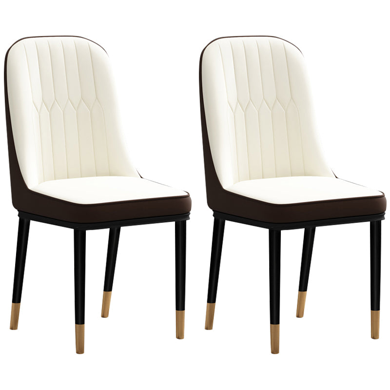 Silla de comedor de estilo escandinavo, silla acolchada con respaldo sólido de comedor de metal
