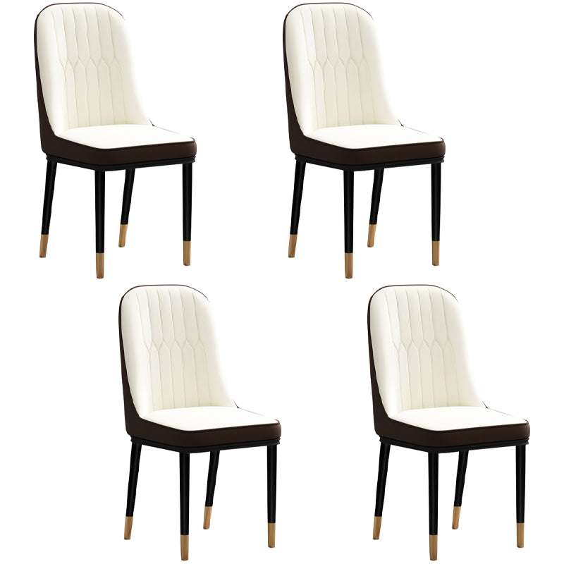 Silla de comedor de estilo escandinavo, silla acolchada con respaldo sólido de comedor de metal