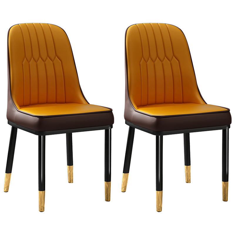 Silla de comedor de estilo escandinavo, silla acolchada con respaldo sólido de comedor de metal