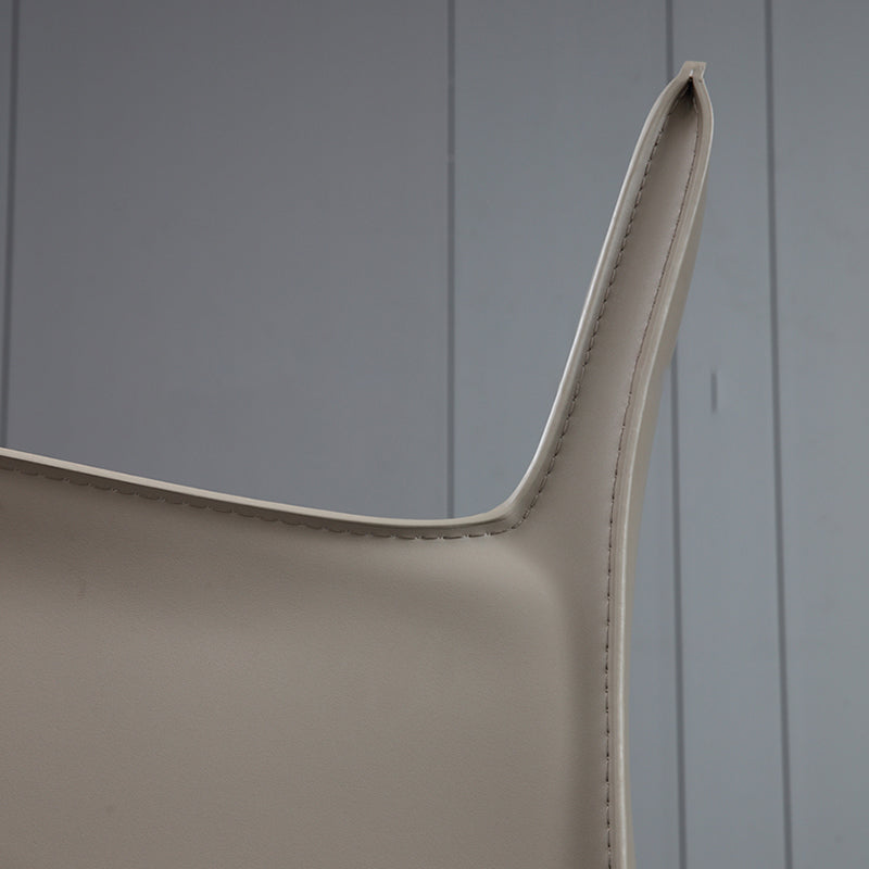Chaises de salle à manger modernes en métal avec accoudoirs en cuir pour restaurant (Ensemble de 2)