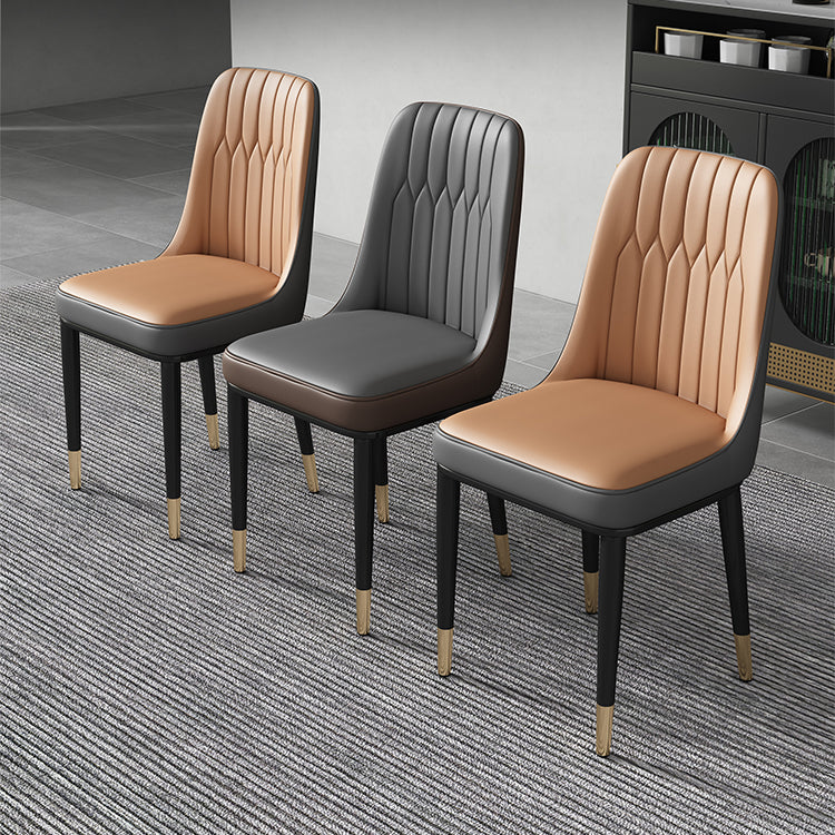 Contemporary Style Metal Dining Chairs Dining Armless Side Chair for Kitchen