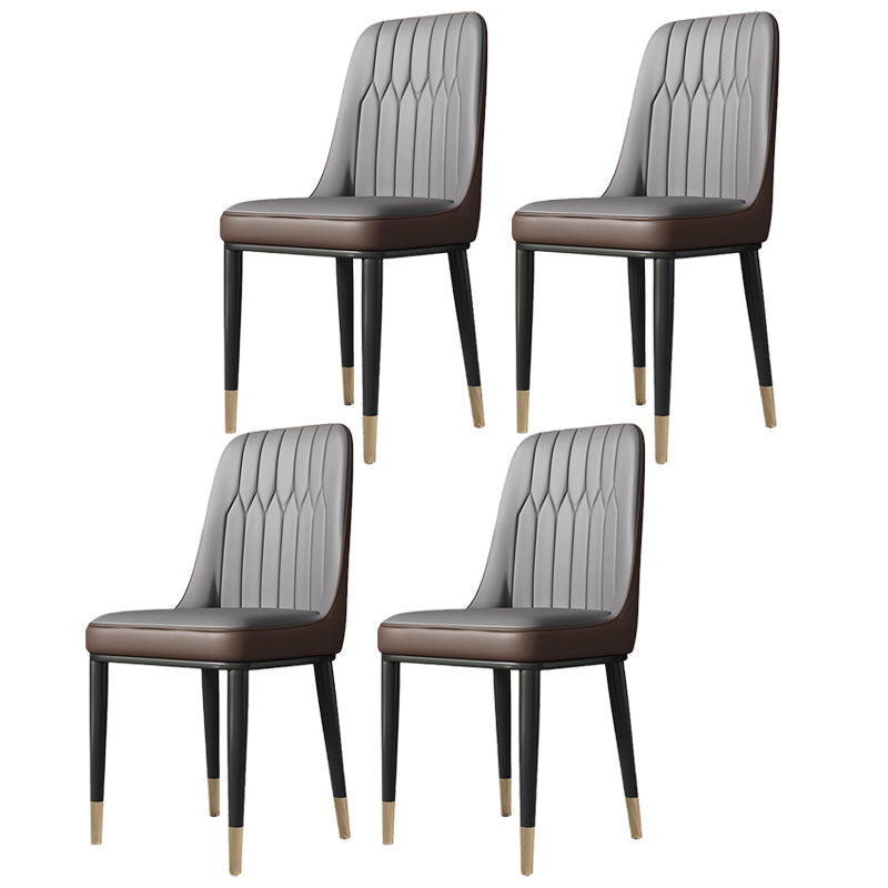 Contemporary Style Metal Dining Chairs Dining Armless Side Chair for Kitchen