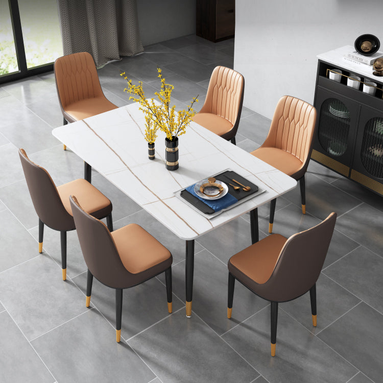 Contemporary Style Metal Dining Chairs Dining Armless Side Chair for Kitchen
