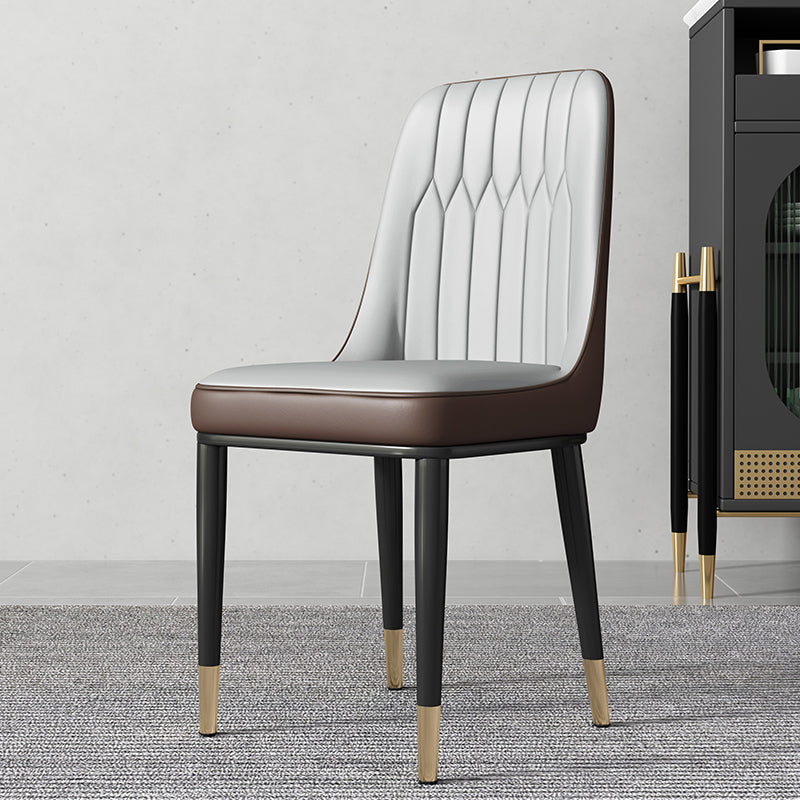 Contemporary Style Metal Dining Chairs Dining Armless Side Chair for Kitchen