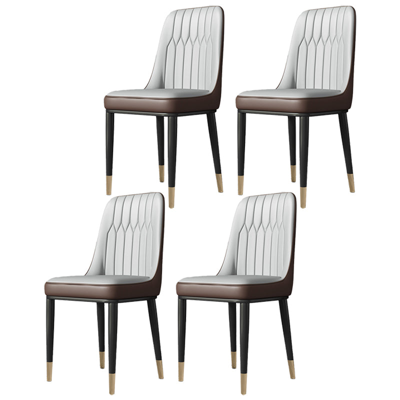 Contemporary Style Metal Dining Chairs Dining Armless Side Chair for Kitchen