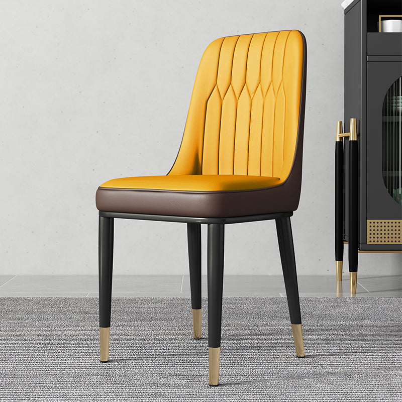 Contemporary Style Metal Dining Chairs Dining Armless Side Chair for Kitchen