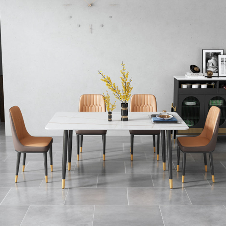 Contemporary Style Metal Dining Chairs Dining Armless Side Chair for Kitchen