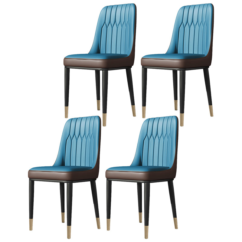 Contemporary Style Metal Dining Chairs Dining Armless Side Chair for Kitchen
