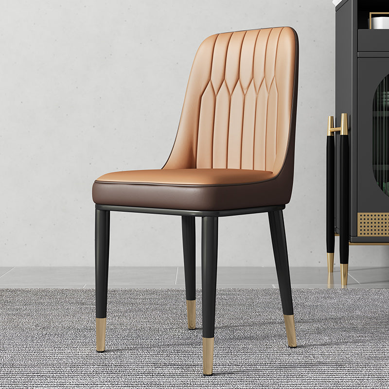 Contemporary Style Metal Dining Chairs Dining Armless Side Chair for Kitchen