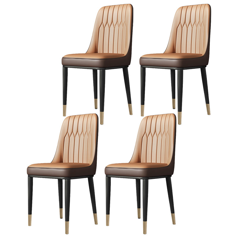 Contemporary Style Metal Dining Chairs Dining Armless Side Chair for Kitchen