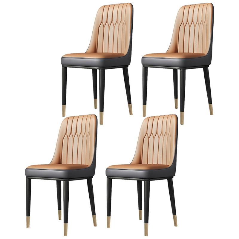Contemporary Style Metal Dining Chairs Dining Armless Side Chair for Kitchen