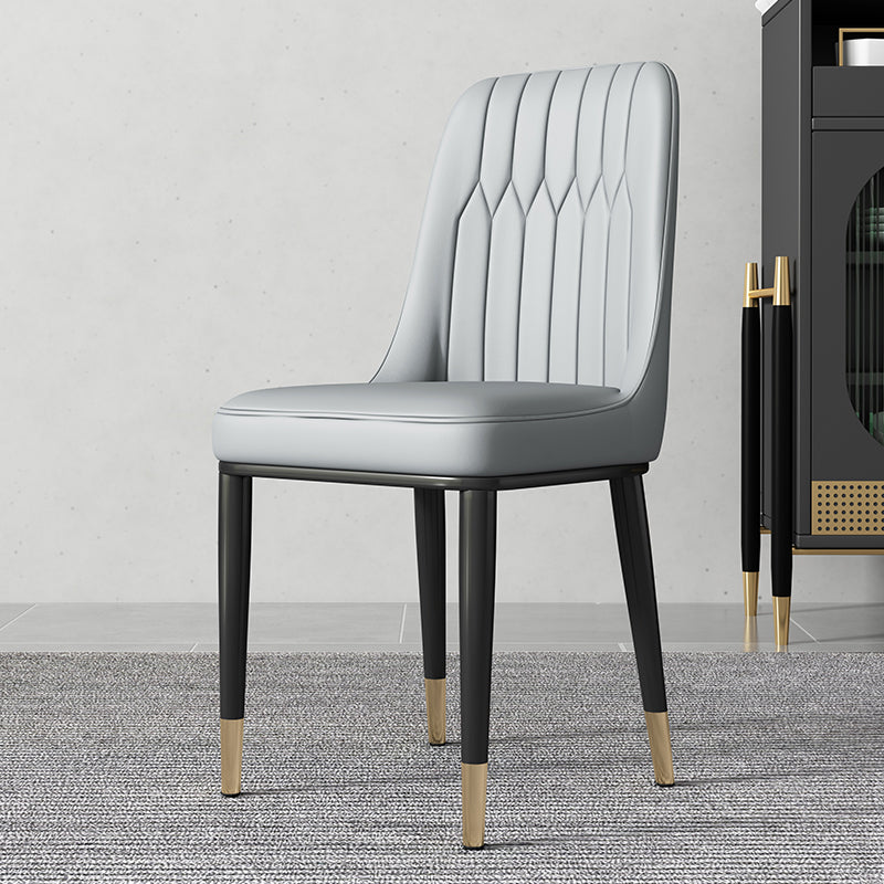 Contemporary Style Metal Dining Chairs Dining Armless Side Chair for Kitchen