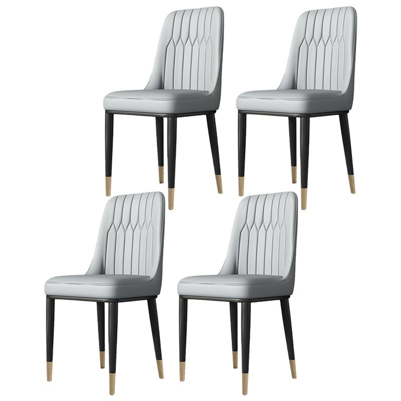 Contemporary Style Metal Dining Chairs Dining Armless Side Chair for Kitchen