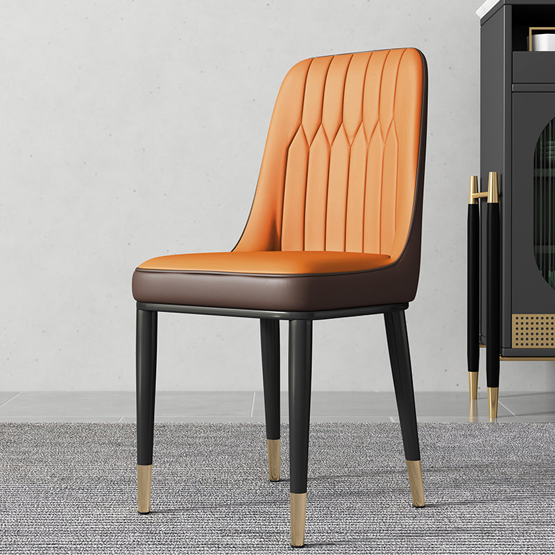 Contemporary Style Metal Dining Chairs Dining Armless Side Chair for Kitchen