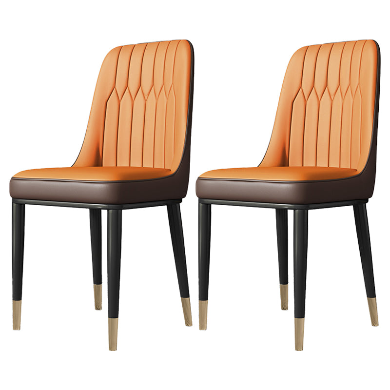 Contemporary Style Metal Dining Chairs Dining Armless Side Chair for Kitchen