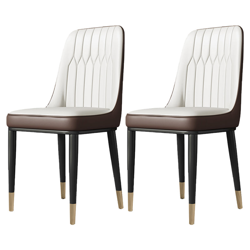 Contemporary Style Metal Dining Chairs Dining Armless Side Chair for Kitchen