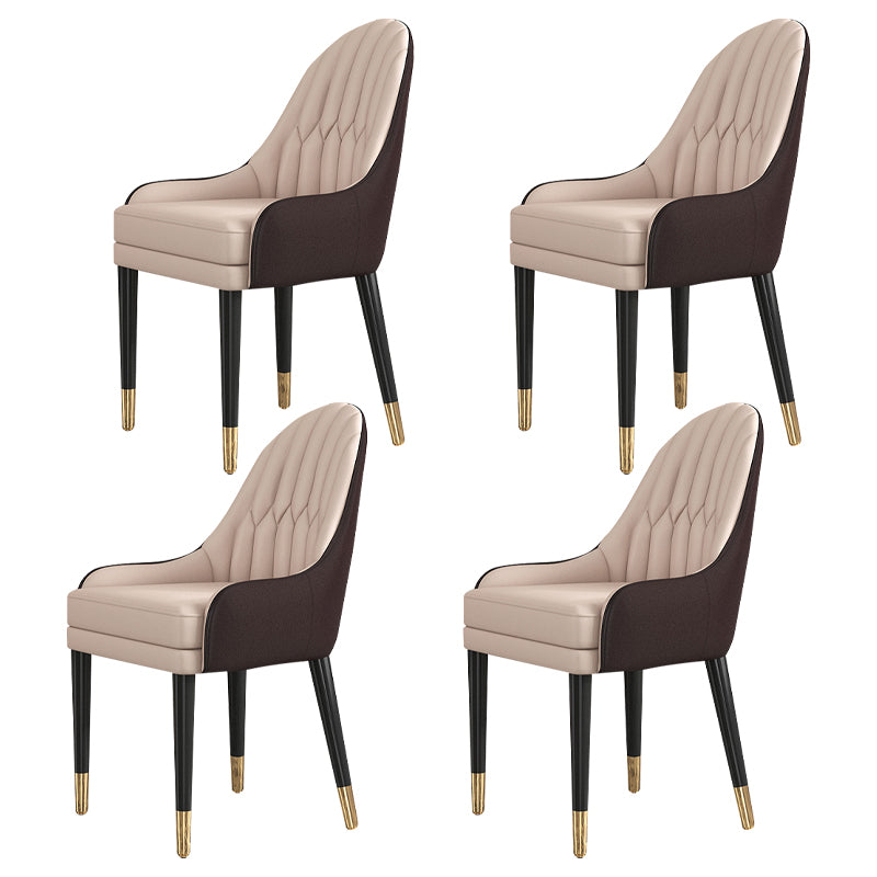 Glam Wood Dining Room Chairs Upholstered Arm Dining Chairs for Restaurant