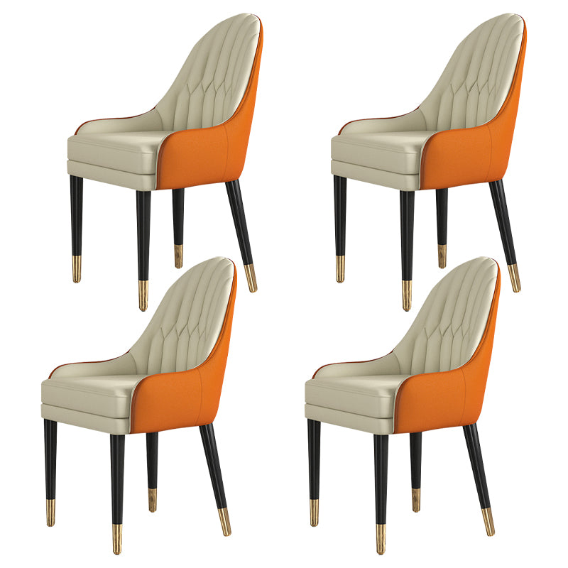 Glam Wood Dining Room Chairs Upholstered Arm Dining Chairs for Restaurant