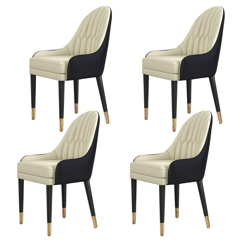 Glam Wood Dining Room Chairs Upholstered Arm Dining Chairs for Restaurant