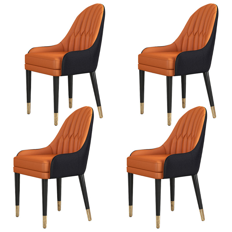 Glam Wood Dining Room Chairs Upholstered Arm Dining Chairs for Restaurant