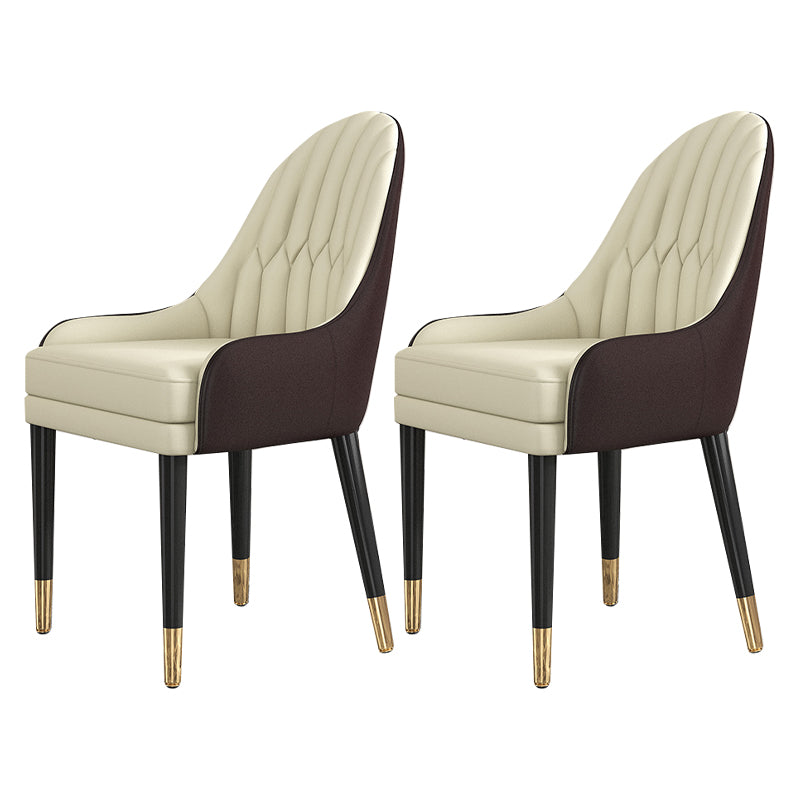 Glam Wood Dining Room Chairs Upholstered Arm Dining Chairs for Restaurant