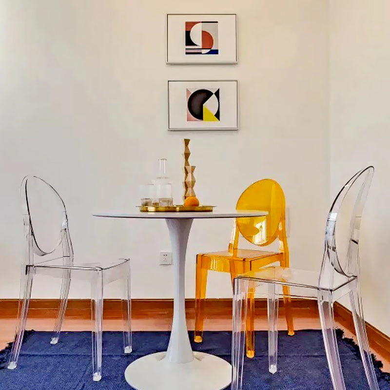 Ensemble de chaises en plastique de style scandinave, chaises de cuisine à manger et dos ouvert