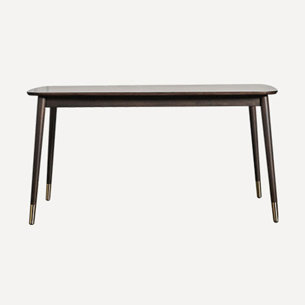 Rectangle 4 Legs Luxury Style Dining Table Wood Color Fixed Table of Solid Rubberwood