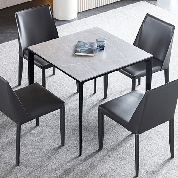 Square Shape Sintered Stone Dining Table Industrial 4 Legs Table for Dining Room