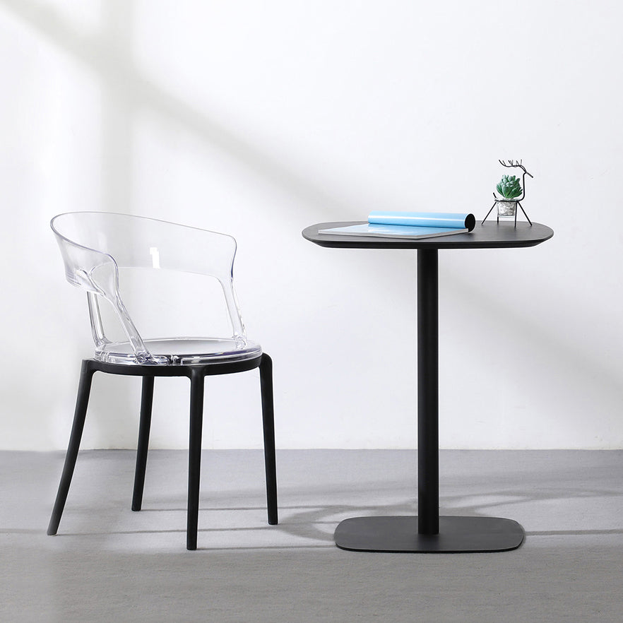 23.6-inch Square Shape Industrial Dining Table Three-Color Fixed Table with Wooden