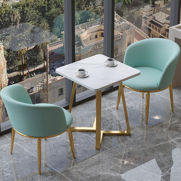 Quadratisch hölzerner weißer Esstisch Industrial Doppelpodesttisch für Esszimmer