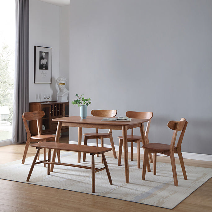 Glam vaste houten rechthoekige vorm eettafel bruine standaard eettafel voor keuken