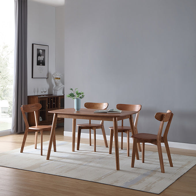 Glam vaste houten rechthoekige vorm eettafel bruine standaard eettafel voor keuken