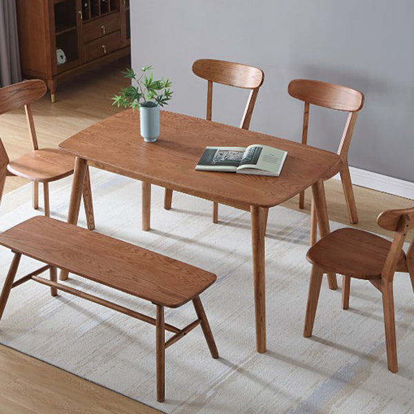 Glam vaste houten rechthoekige vorm eettafel bruine standaard eettafel voor keuken