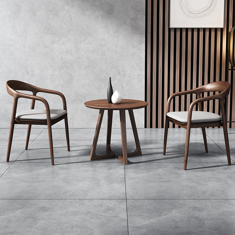 Table à manger ronde de style moderne, couleur bois, table fixe en frêne massif