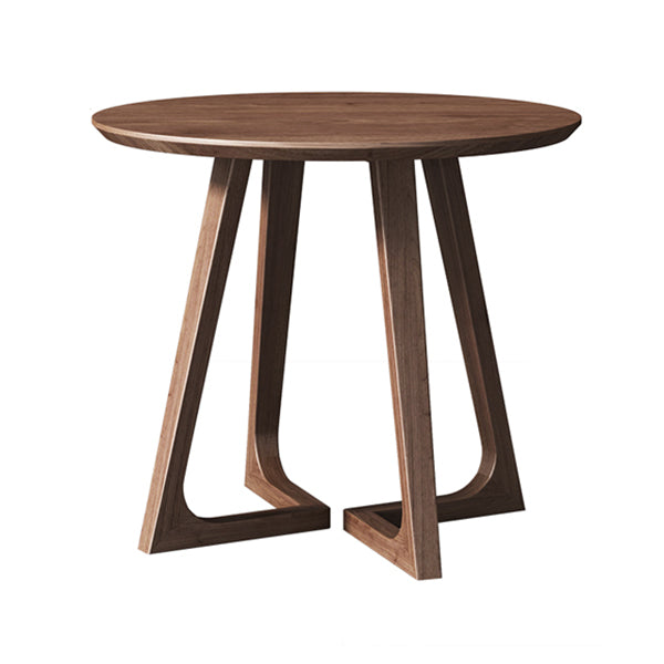 Table à manger ronde de style moderne, couleur bois, table fixe en frêne massif