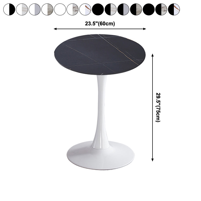 Moderner Stil runder Esstisch Sintered Stone Esstisch mit Tulpenbasis