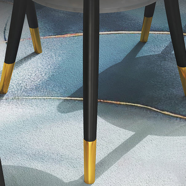 Traditional Luxury Round Dinner Table Sintered Stone Table with Black Frame